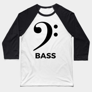 Bass Clef - Text On Bottom Baseball T-Shirt